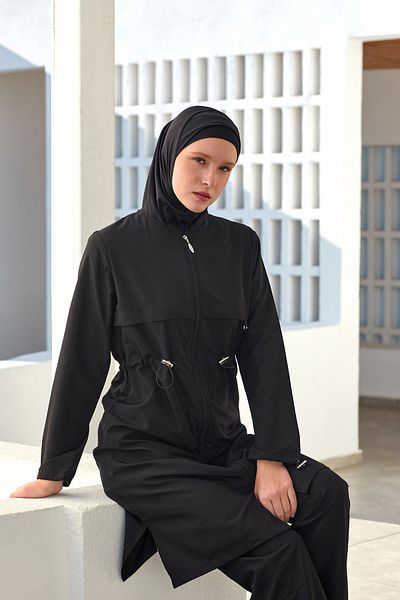 Adasea Μαγιό Ebony Long Sleeve Full Hijab 1504-25 Μαύρο