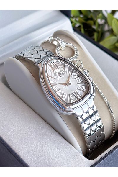 Homies Steel Women's Wristwatch Watch in Original Box with Warranty Bracelet Gift Hms25743E