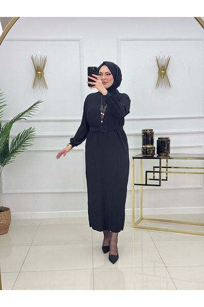 Enans Design Γυναικείο Φόρεμα Hijab με Πλισέ Ζώνη Δώρο