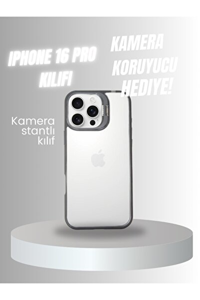 IPHONE 16 PRO SİYAH MEGA KAMERA KORUYUCULU KILIF
