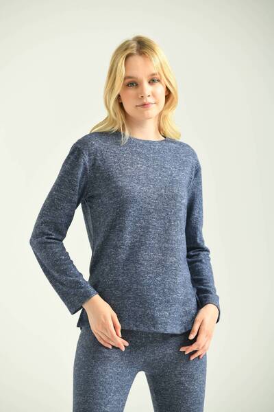 MOVİMENT Bluză Yumoş din material subțire bleumarin