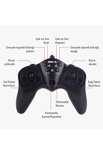 Huina 1554 1/16 Yüksek Kalite 11CH RC Model Caterpillar Buldozer Paletli Metal Kepçe Kazıcı Uzaktan