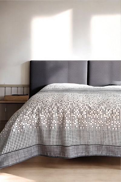 Alla Turca Double Modern Mosaic Patterned Pique – Gray |   200X240 cm |   100% Cotton
