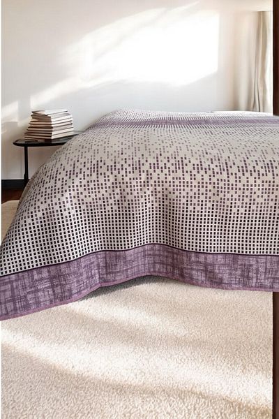 Alla Turca Single Modern Mosaic Patterned Pique – Lilac |   160X240 cm |   100% Cotton