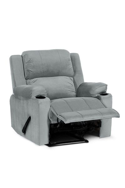 BACK COMFORT CloudRest | Velvet Classic Cinematic Recliner Chair with Cups Holder