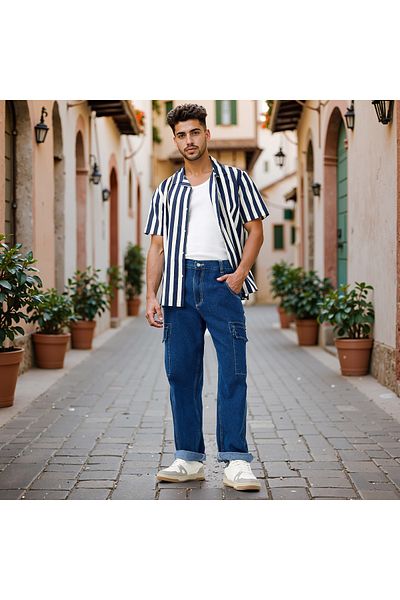 Lee Cooper Lee Cooper Regular Fit Striped Collared Shirt