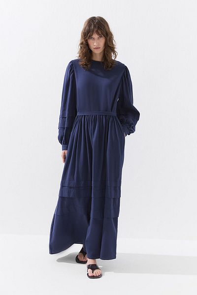 Hooopstore Φόρεμα Allerli Navy Blue με βαμβακερό μείγμα
