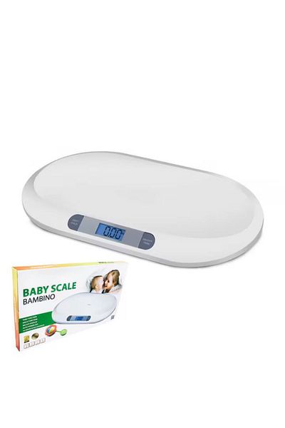 MACVI Macvi® Electronic Baby Scale with LCD Display, Gram Accuracy, 20KG, Ergonomic, Ultra Slim, White