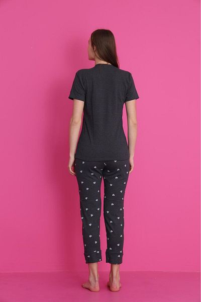 fames New Season Combed Women's Pajama Set Short Sleeve Printed