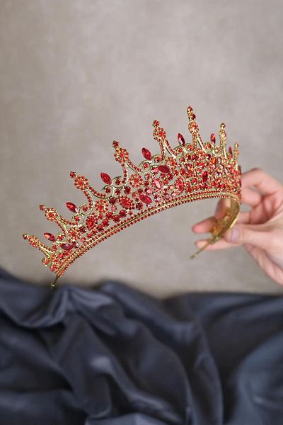 Hayalperest boncuk Red Gold Floor Leonis Princess Model Bridal Henna Crown