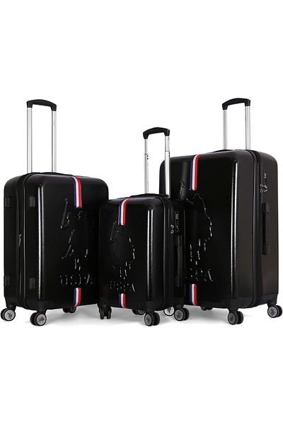 U.S. Polo Assn. U.S. POLO ASSN. Trolley Bag 3 Pcs, Black, TSA Lock, L 28/M 24/S 20