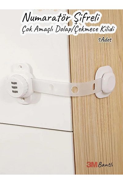 playsafe Multi-Purpose Flexible Cabinet and Drawer Lock with Transparent Numberer Password