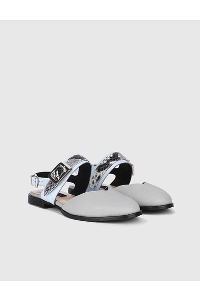 İLVİ Kalika Genuine Leather Blue Women's Sandals