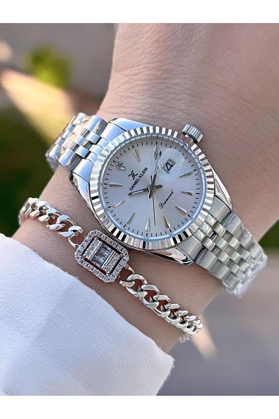 Daniel Klein Diamond Stone Steel Cord 3 Atm Water Resistant Special Design Women Wristwatch+Bracelet V
