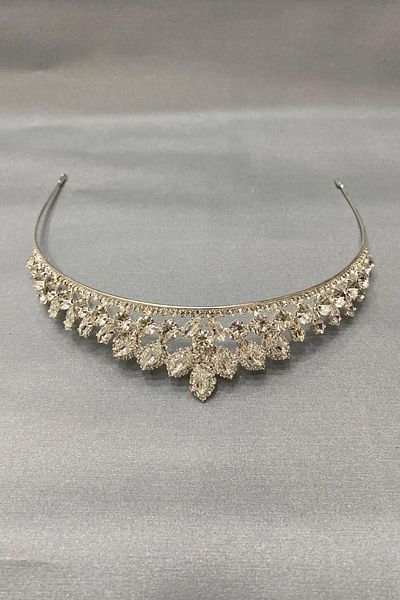 Hayalperest boncuk Perla white zirconia fine, stylish and elegant bridal crown - henna crown promise and engagement crown