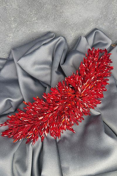 Hayalperest boncuk Red Eva Dense Bead Embroidered Bridal Henna Crown