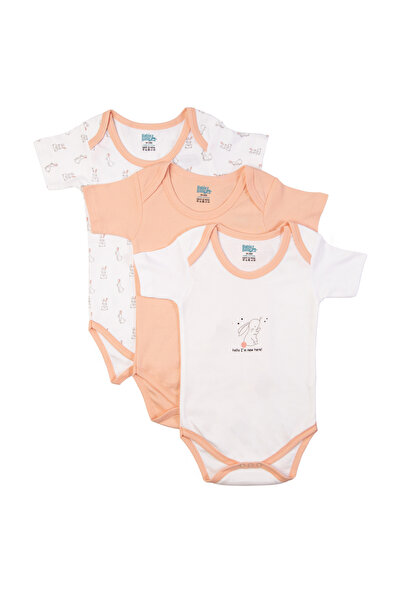 Babies Basic Printed Romper - Pack of 3, 0-3 Months , Multi Color