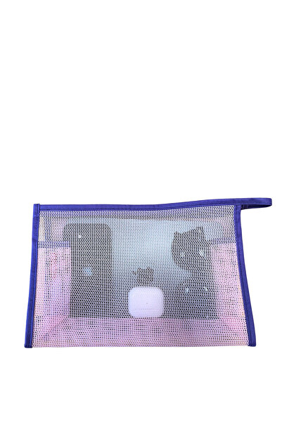 Baghashtag Mega Size Pink Mesh Portfolio Clutch Bag