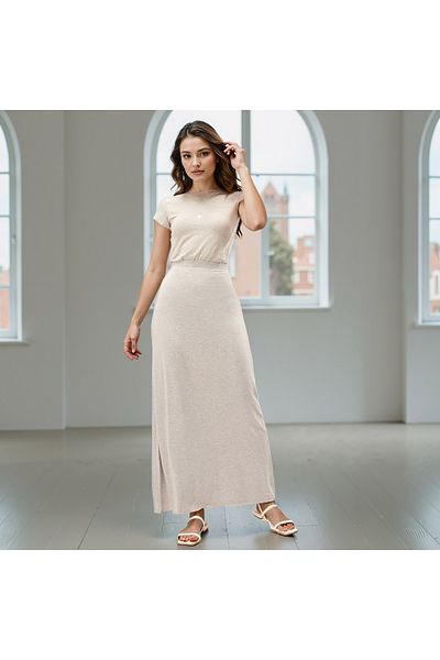 FAV Maxi A-line Skirt with Elasticated Waistband