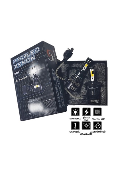 reyoto 2 Adet H7 Soket Led Xenon Far Ampulü 6000K Beyaz 8000Lm