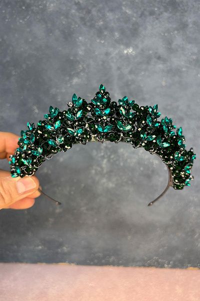 Hayalperest boncuk Umay Bead Embroidered Bridal Henna Crown