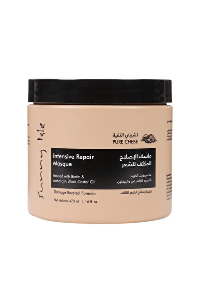 Sunny Isle ماسك اصلاح الشعر بودرة التشيبي مع زيت الخروع الجامايكي من ساني ايل 473 مل