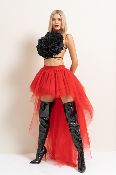 Kikiriki Gathered Asymmetrical Skirt