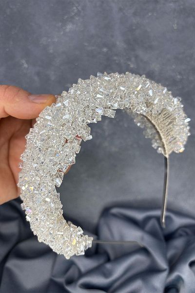 Hayalperest boncuk Asu Intensive Bead Embroidered Bridal Henna Crown