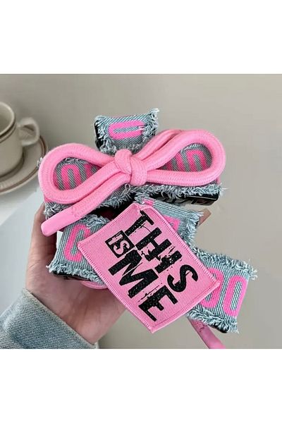 Accessories Vanilla Avenue Rose Pink Denim Blue Text Motto Utilizare zilnică Agrafă de păr pentru femei 1 bucată