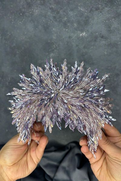 Hayalperest boncuk Lilac Eva Intense Bead Embroidered Bridal Henna Crown