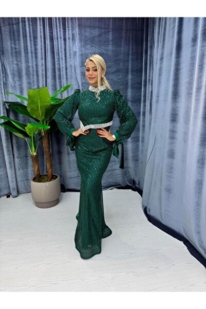 E&A Eren Abiye NAKIŞ İŞLEMELİ TAŞ DETAYLI BALIK ABİYE