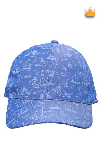 Kitti 4-8 Years 52cm Boy's Summer Patterned Adjustable Hat Cap Navy Blue Y2321005