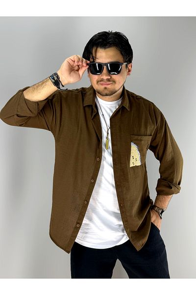 MARESHAL Embroidery Straw Pocket Detailed Oversize Shirt()