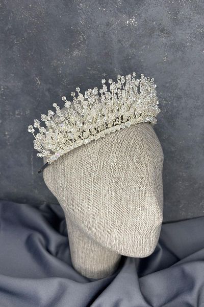 Hayalperest boncuk Livana Intensely Embroidered Enamel Bridal Crown Hair Accessory