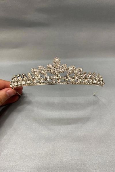 Hayalperest boncuk Perla white zirconia fine, stylish and elegant bridal crown - henna crown promise and engagement crown
