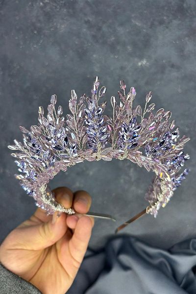 Hayalperest boncuk Elisa Design Beaded Bridal Henna Crown Hair Accessory