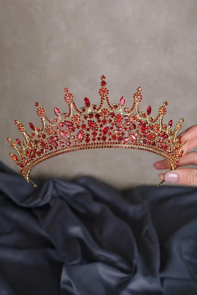 Hayalperest boncuk Red Gold Floor Leonis Princess Model Bridal Henna Crown