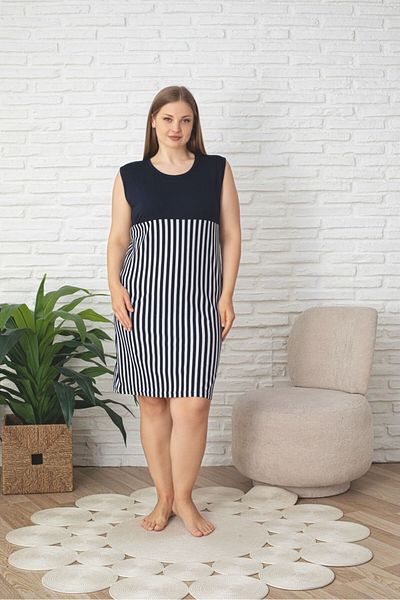 Asel Φόρεμα από βαμβακερό χτενισμένο Lycra Plus Size
