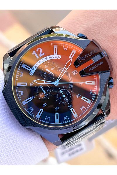 Ferrucci Colorful Glass Steel Cord Inner Dial Features Active 2 Years Warranty Men's Wristwatch E.Fc01
