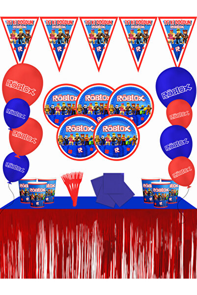 Roblox Σετ διακοσμητικά για πάρτι γενεθλίων Robloks Metalized Table Skirt για 24 άτομα