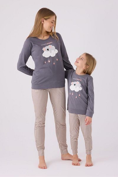 Arnetta Dark gray mother daughter pajamas set, (each age group is different prices)
