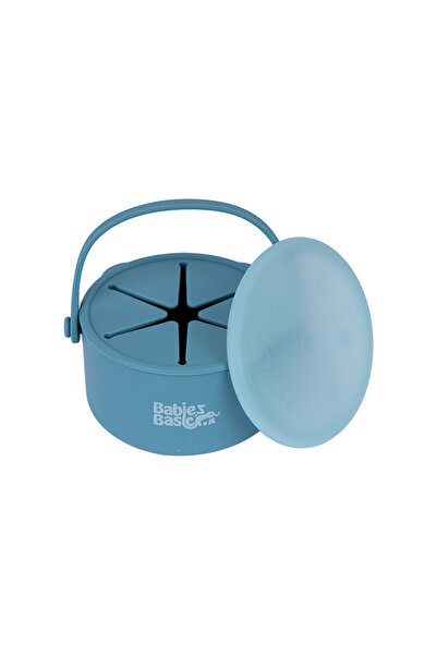 Babies Basic Silicone Snack Cup/Box with Lid - Blue