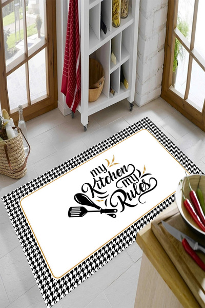 DEKOMOD Dijital Baskı Dört Mevsim Kaymaz Taban Yıkanabilir Mutfak Oda Halısı Yolluk Kazayağı Desen