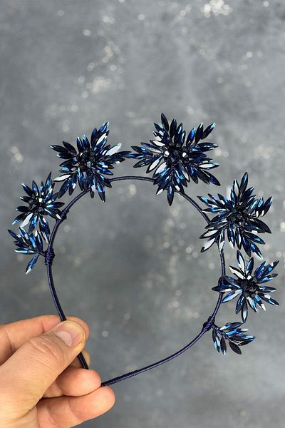 Hayalperest boncuk Star Stone Detailed Bridal Crown Henna Night and Hair Accessory for Wedding
