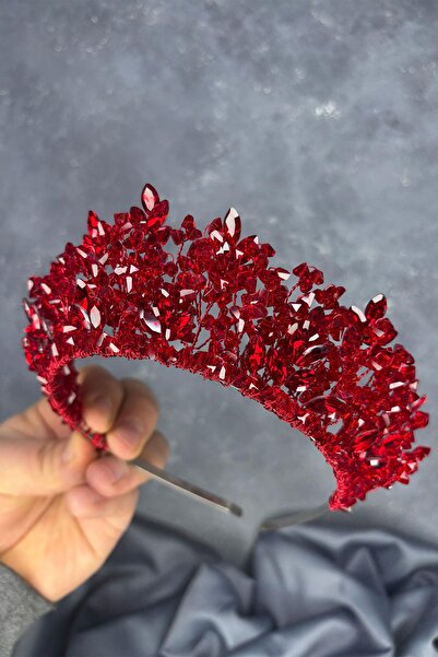 Hayalperest boncuk Red Nature Beaded Bridal Henna Crown Bridal Hair Accessory
