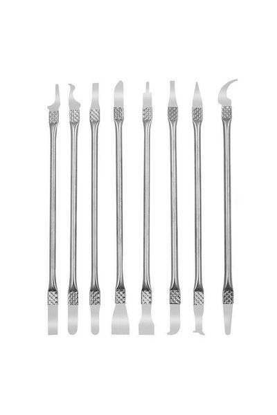 OEM Set 8 spatule electrician pentru modelare pasta, 17 cm, otel inoxidabil, argintiu
