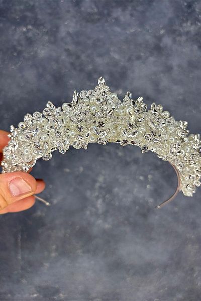 Hayalperest boncuk Umay Bead Embroidered Bridal Henna Crown