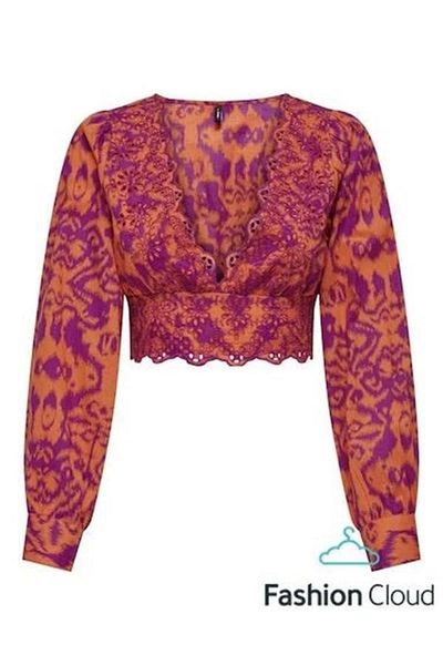 Lale Moda Women's V-Neck Short Blouse