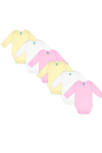 Babies Basic طقم رومبر/بدلة بأكمام طويلة. طقم من 6 قطع - وردي، ليموني، كريمي،...