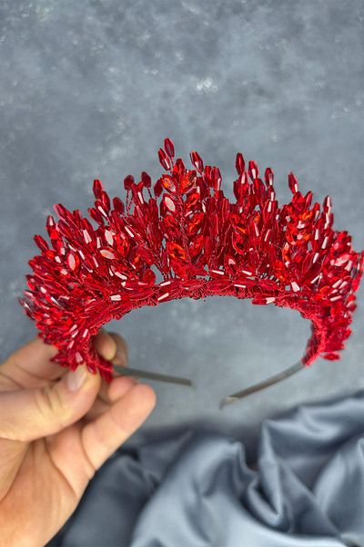 Hayalperest boncuk Elisa Design Beaded Bridal Henna Crown Hair Accessory